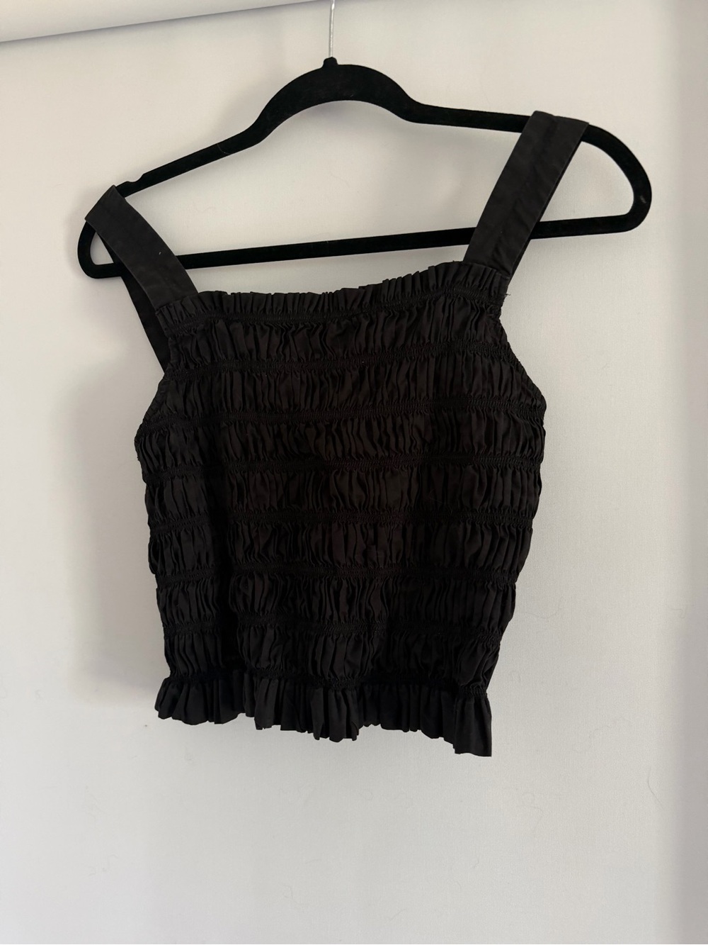 Everlane Black Smocked Camisole Tank